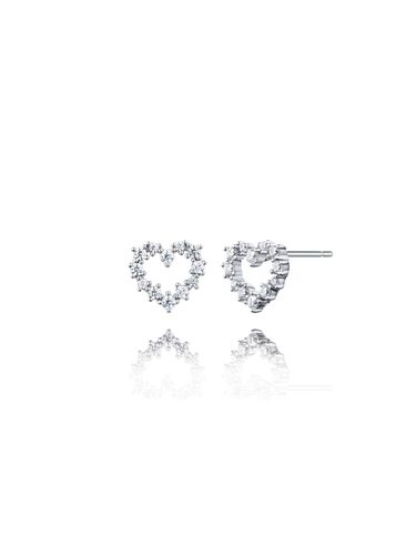 Silver Heart Earrings H0155 - STONEHENgE - Modalova