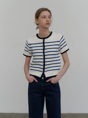 Stripe Marine Half Cardigan_2 Color - URAGO - Modalova