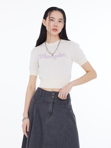 Women Cropped Logo Short Sleeve Sweater - Wrangler - Modalova