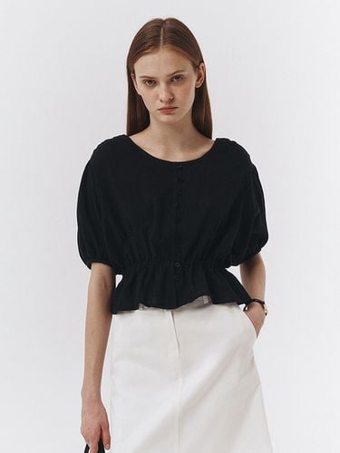 Scoop Neck Volume Blouse_Black - Dunst for WOMEN - Modalova