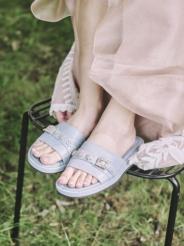 Flore Platform Sliders_Light Blue - ENLUNIQ - Modalova