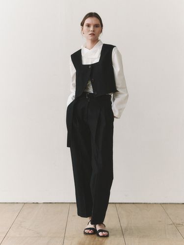 Linen Belted Pants _Black - NONNIERE - Modalova