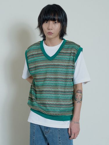 Nordic Knit Vest (Green) - inexcis - Modalova