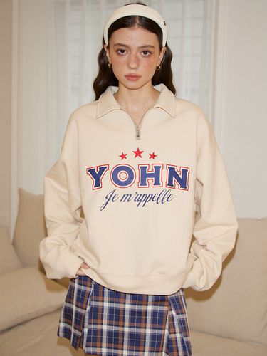 Retro Half Zip-up Sweatshirt - SALON DE YOHN - Modalova