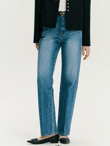 Vintage-Wash Straight- Leg Jeans - BEMUSE MANSION - Modalova