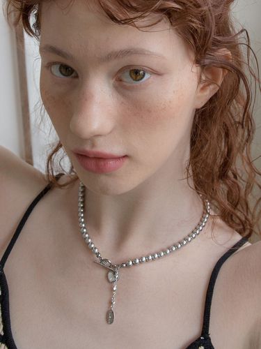 Heart Point Silver Pearl Necklace - MERRYMOTIVE - Modalova