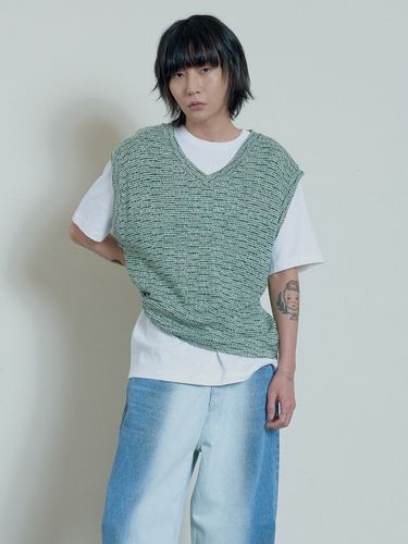 Melange Knit Vest (Green) - inexcis - Modalova