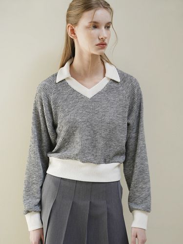 Daisy Coloring Collar V Neck Knit _ - LEIE - Modalova