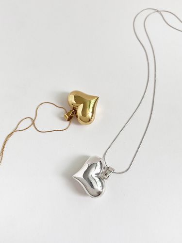 Chubby Heart Necklace_2 Colors - August Harmony - Modalova