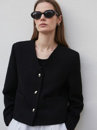 Tweed Cropped Jacket_Black - NICK&NICOLE - Modalova