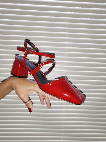 Oblique Square Slingback Mule_ Red - february second - Modalova