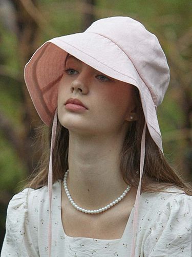 Linen Ribbon Bucket Hat_Pink - NONLOCAL - Modalova