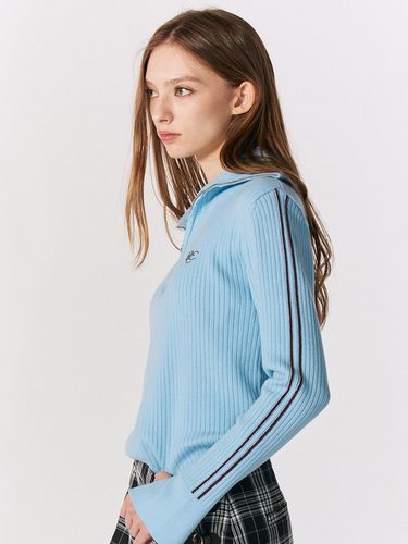 RCC Slim Knit Half Zipup Long Sleeve_Blue - ROCCI ROCCI - Modalova