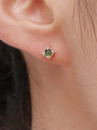 K Gold Green Rough Diamond Earring / Piercing - Less is more - Modalova