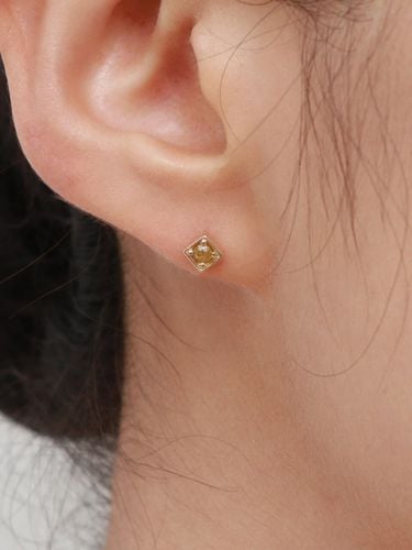 K Gold Yellow Rough Diamond Earring / Piercing - Less is more - Modalova