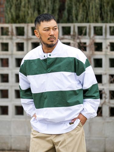 Striped Track Anorak - Green - RUGGED HOUSE - Modalova