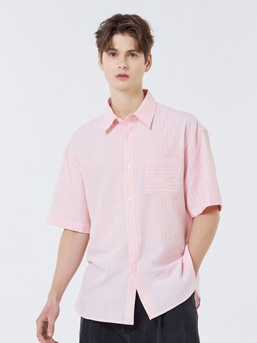 Stripe Half-Sleeve Shirt (Pink) - CITYBREEZE - Modalova