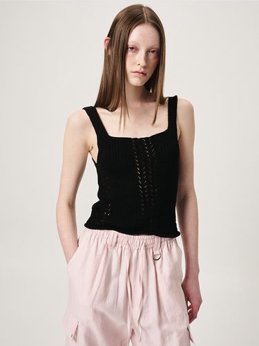 Ribbed Sleeveless Knit Top_Black - ETMON - Modalova