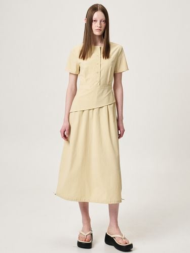 Layered Wrap Dress_Yellow - ETMON - Modalova