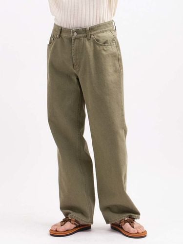 Pigment Dyeing Wide Fit Denim Pants_Khaki - DEEP SENSE - Modalova