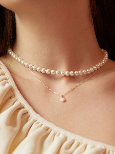 Pearl Opal Silver Necklace ( Set ) - L’OMBRILLANT - Modalova