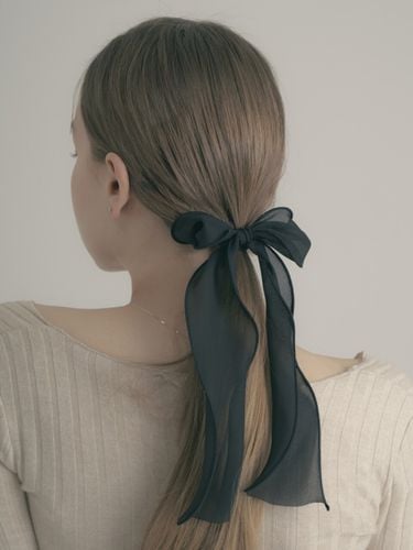 Long Silk Ribbon Tail Hairband - BARA DU - Modalova