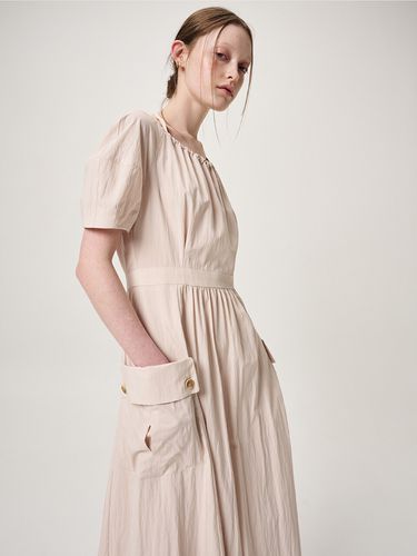 Neck String Pocket Dress_Pink - ETMON - Modalova