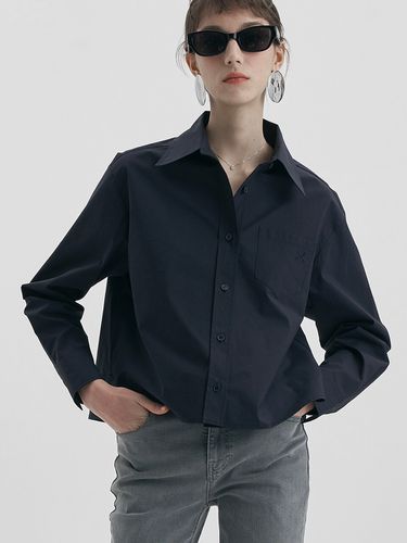 Cropped Pocket Shirt_Dark Navy - MaLoupe - Modalova