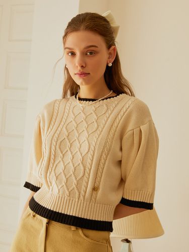 Gold Puff Knit Top - ANOETIC - Modalova