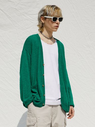 Linen Cardigan _ Green - V2 - Modalova