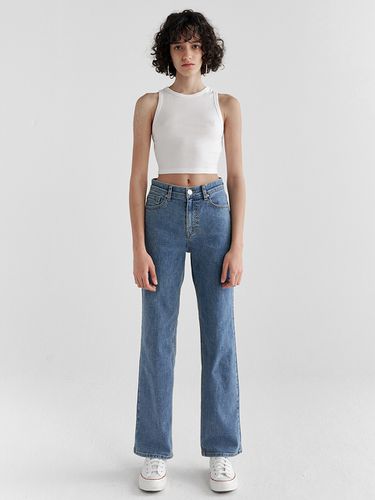 Cropped Semi-wide Denim Pants - MaLoupe - Modalova