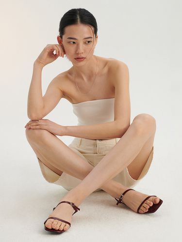 Square Flat Sandals_Burgundy - dough - Modalova