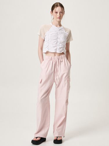 Eyelet Pocket 2-way Cargo Pants_Pink - ETMON - Modalova