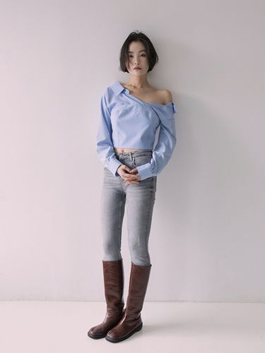 Ines Shirt Bustier_Blue - NOT YOUR ROSE - Modalova