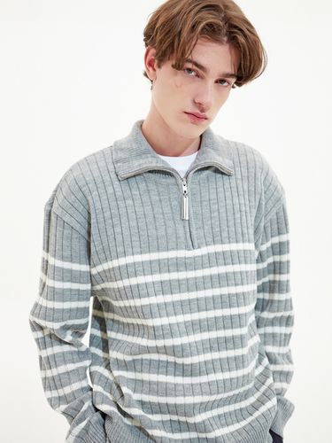 Pendant Zip-Up Stripe Knit Sweater () - Trip LE Sens - Modalova