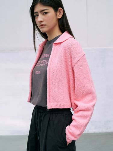 Penia Knit Zip Up _ Pink - ANGELO BIANCO - Modalova