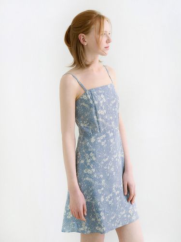 Smocking Bustier Mini Dress _Sky Blue - ADAUL - Modalova