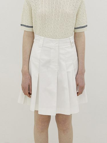 Cotton Pleats Skirt _White - ahwe - Modalova