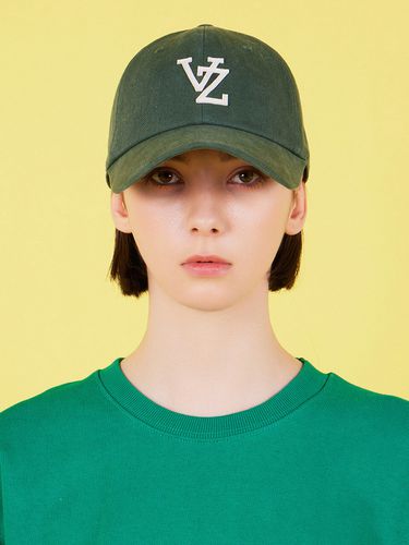 Monogram Appliqu Overfit Washing Ball Cap_Green - VARZAR - Modalova