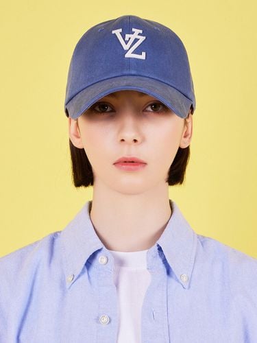 Monogram Appliqu Overfit Washing Ball Cap_Navy - VARZAR - Modalova