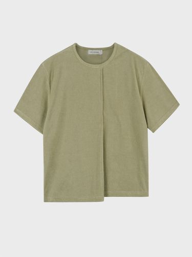 Asymmetric Terry T-Shirt _ O.Green - LIEU HOMME - Modalova