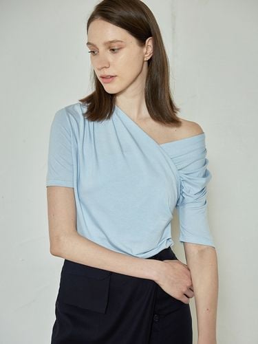 Comos 845 Pin-tuck Wrap T-shirt_Sky Blue - ourcomos - Modalova