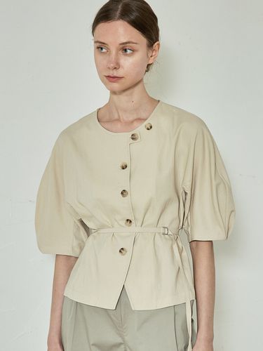 Comos 835 Stitch Raglan Sleeve Belt Blouse_Beige - ourcomos - Modalova