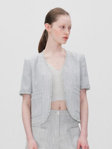 Short-Sleeve Tweed Jacket - RE RHEE - Modalova