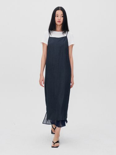 Square Neck Layered Midi Dress - RE RHEE - Modalova