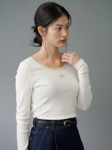 Long Sleeve Tee_White - Le abonne - Modalova