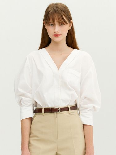 BORGHESE V-neck Voluminous Sleeve Blouse - AND YOU - Modalova