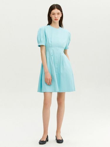 MANAROLA Puff Sleeve Mini Dress _Cyan Blue - AND YOU - Modalova