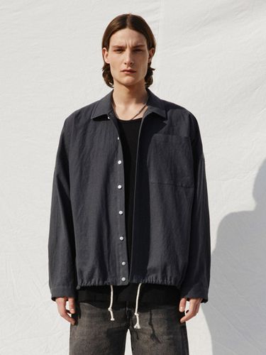 Linen Shirts Jacket _ Dark Grey - V2 - Modalova