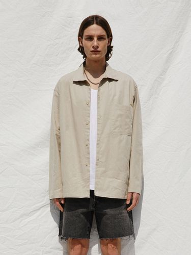 High Neck Cotton Shirts _ Beige - V2 - Modalova